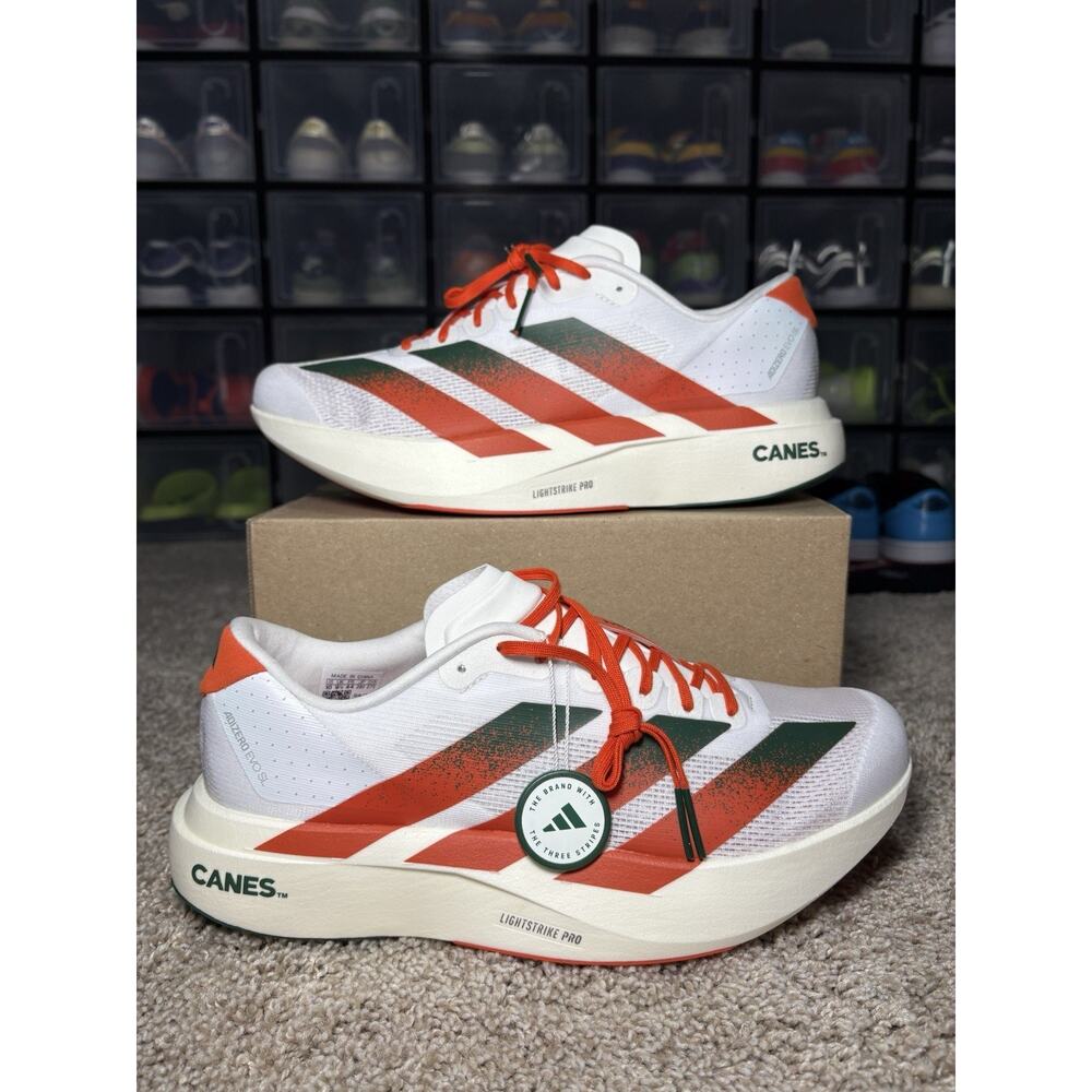 Adidas Adizero EVO SL X NCAA Miami Hurricanes JQ2148 Men’s Size 10 NEW